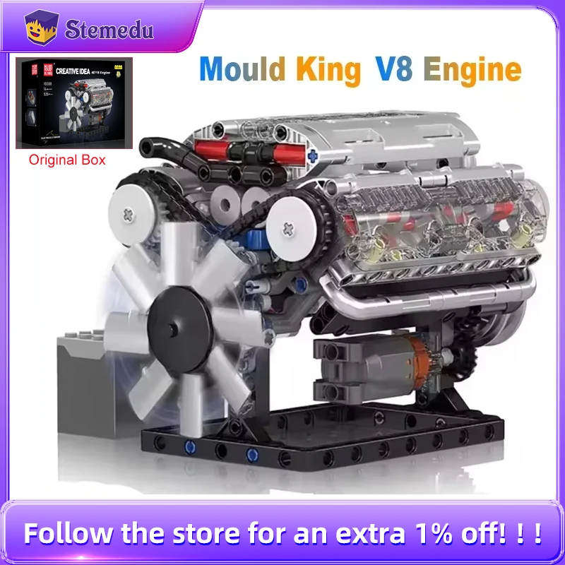 Model Kit Engine V8 - Mould King-Ensemble de blocs de construction